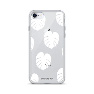 Simple Monstera iPhone Case - White