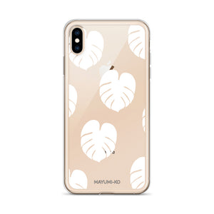 Simple Monstera iPhone Case - White
