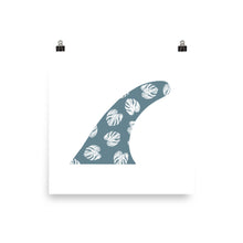 Single Fin Monstera Deliciosa - Large Blue Gray