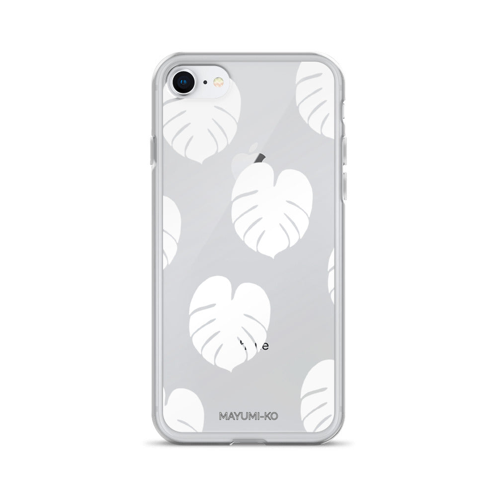 Simple Monstera iPhone Case - White