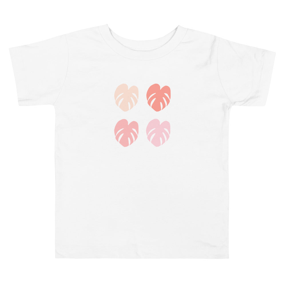 Monstera Pinks Toddler Short Sleeve Tee