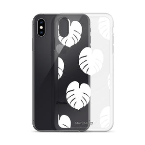 Simple Monstera iPhone Case - White